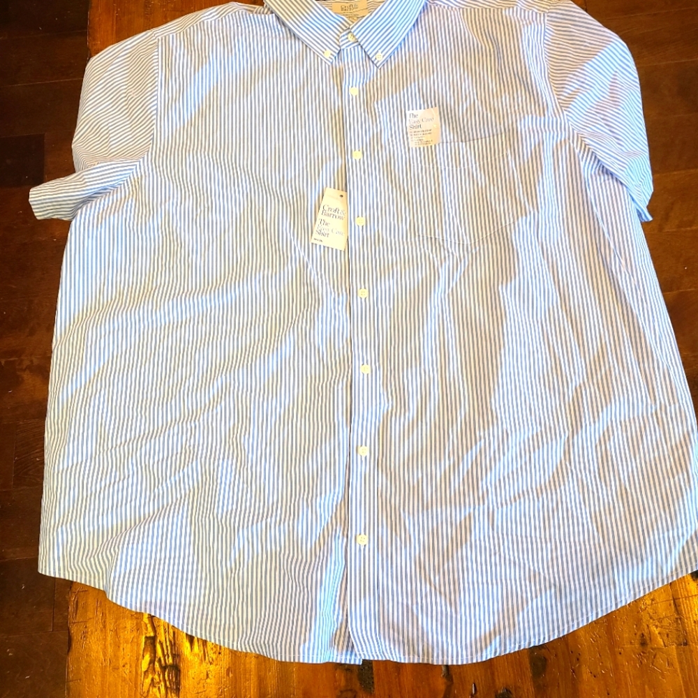 Pinstripe Short Sleeved Button Down